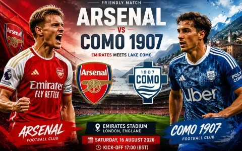 Arsenal vs Como 1907: Uji Coba Terakhir di Emirates Stadium