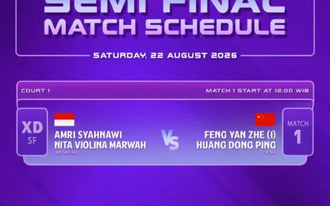 Amri/Nita Tantang Unggulan Pertama di Semifinal BWC 2026, Sabtu Pukul 12.00 WIB