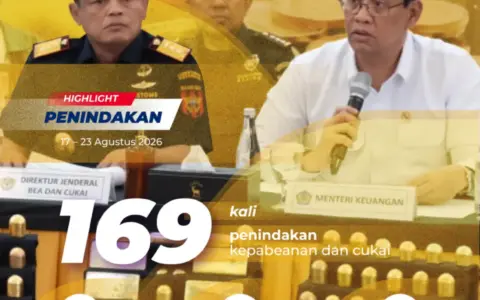 Bea Cukai Catat 169 Penindakan Senilai Rp23,54 Miliar dalam Sepekan
