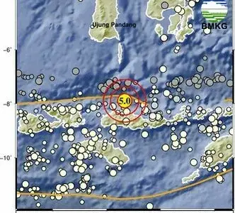 Gempa Susulan M5,0 Guncang Ruteng NTT Malam Ini