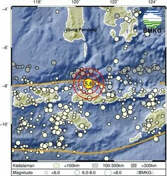 Gempa Susulan M5,0 Guncang Ruteng NTT Malam Ini