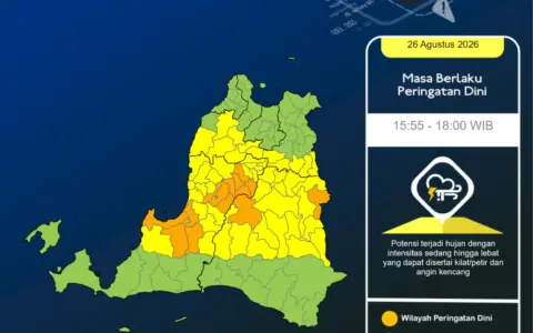 BMKG Keluarkan Peringatan Dini Cuaca untuk Banten, Waspada Hujan Sedang hingga Lebat