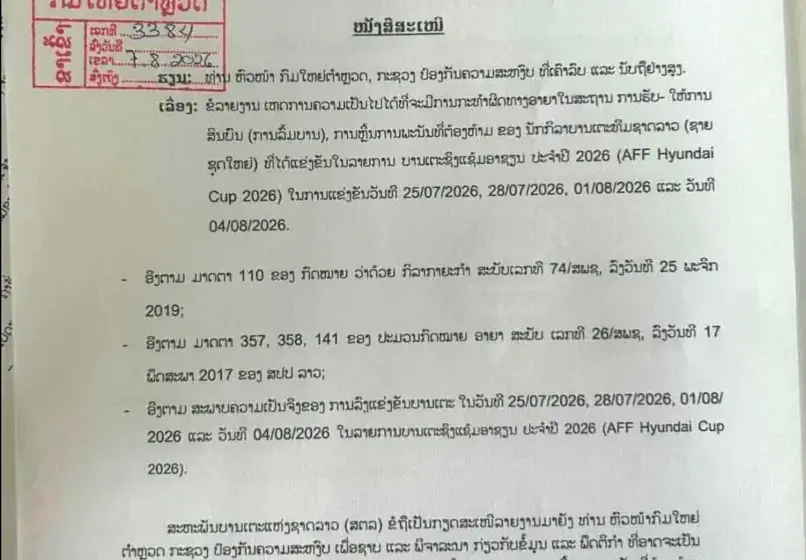 Dugaan Match Fixing Timnas Laos Dilaporkan ke Polisi