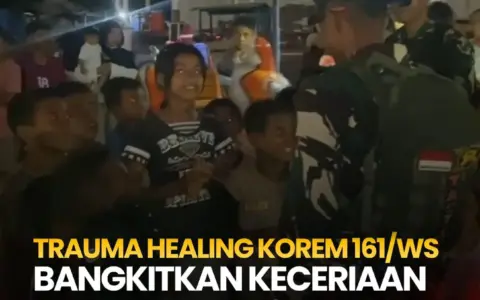 TNI Beri Trauma Healing Anak Korban Gempa di Nagekeo