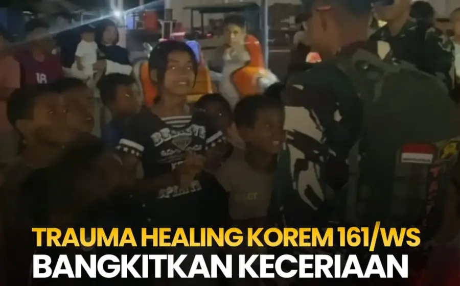 TNI Beri Trauma Healing Anak Korban Gempa di Nagekeo