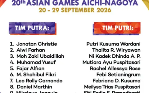PBSI Umumkan Skuad Bulu Tangkis Indonesia untuk Asian Games 2026