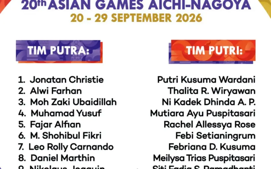 PBSI Umumkan Skuad Bulu Tangkis Indonesia untuk Asian Games 2026