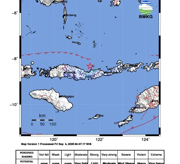 Gempa Magnitudo 4,6 Guncang Nagekeo NTT, Getaran Terasa hingga Sikka